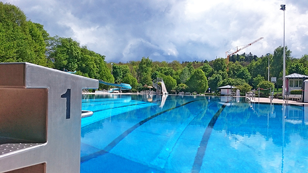 Für eine Stunde herrschte Leer im Böblinger Freibad. Bild/A: Stadtwerke