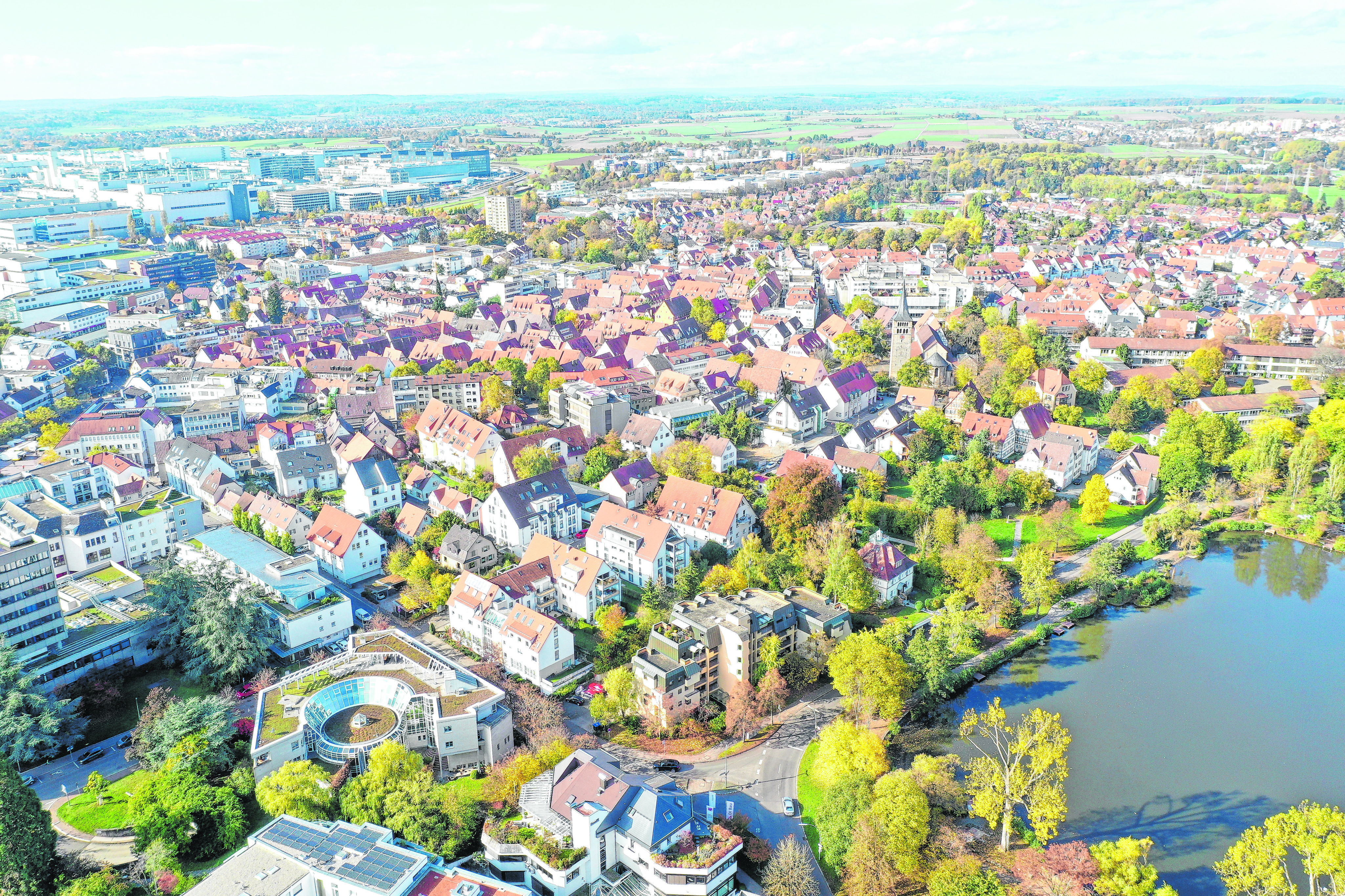 Sindelfingen aus der Vogelperspektive.