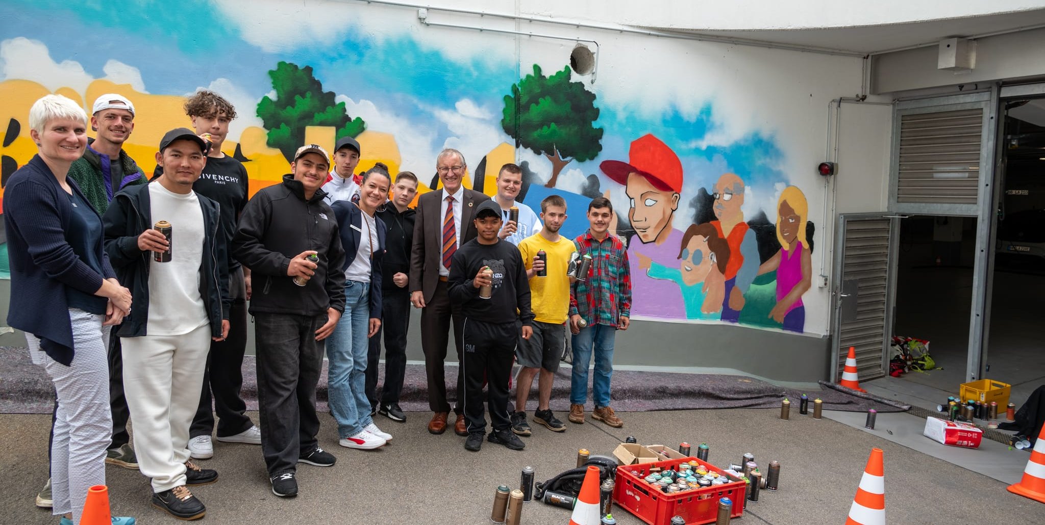 Ein Graffiti ziert künftig die Einfahrt zur Tiefgarage des Landratsamts Böblingen.