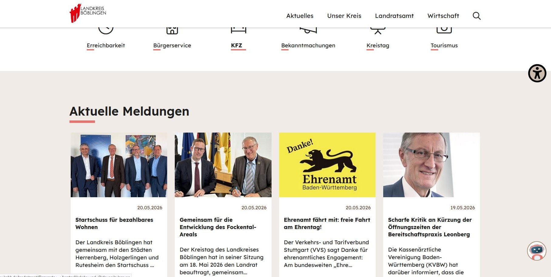 Verschiedene Menüpunkte erleichtern die Navigation.