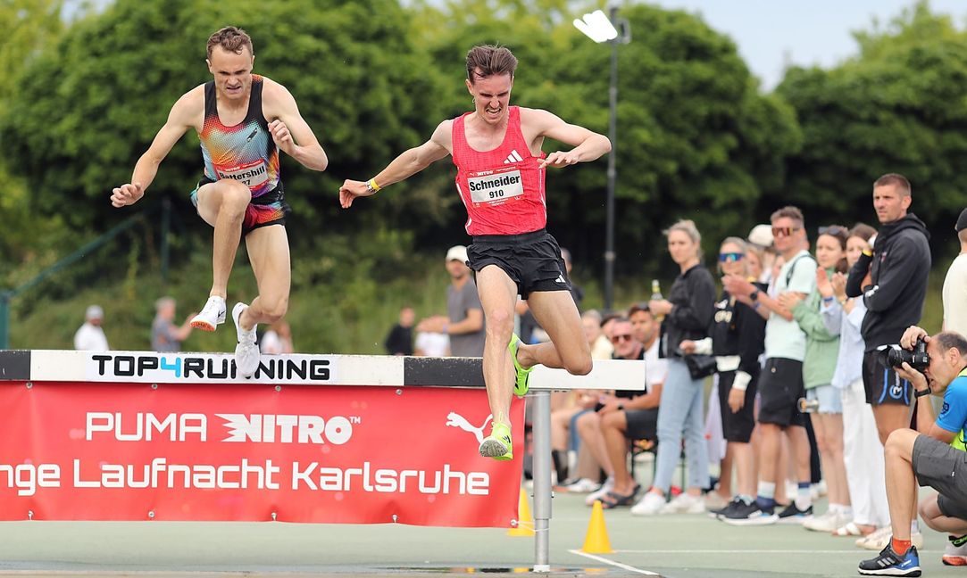 Velten Schneider, hier bei der Langen Laufnacht in Karlsruhe am Start,verbesserte in dieser Saison seine Bestzeit auf 8:18,12 Minuten.
