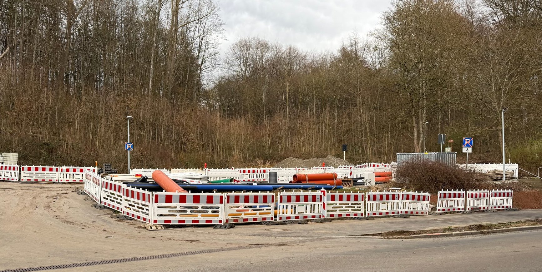 Baustelle in der Friedrich-Ebert-Straße in Sindelfingen.