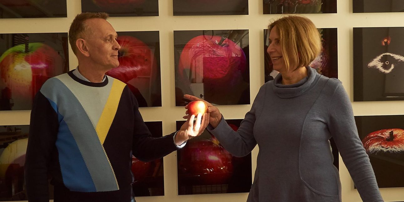 Achim Großmann und Silvia Eisele machen Streuobst ausstellungsreis.