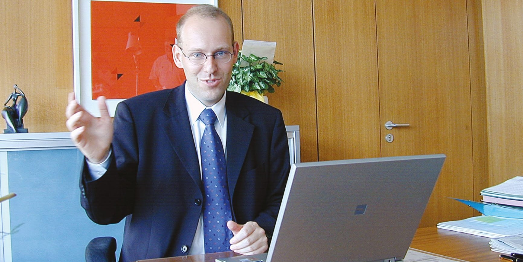 Der erste Arbeitstag als Oberbürgermeister im Jahr 2001.