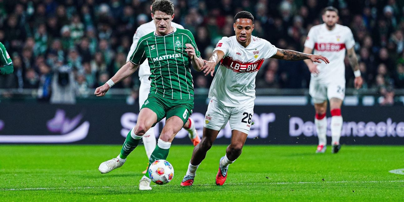 Niko Nartey (rechts) beim 4:0-Sieg im Auswärtsspiel bei Werder Bremen im Dezember.