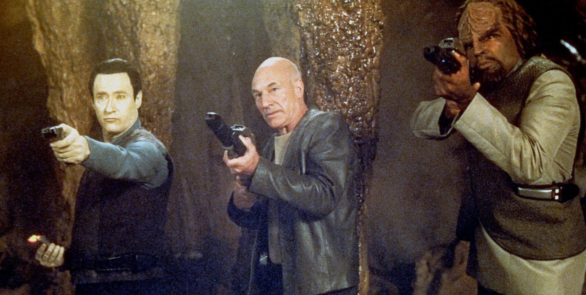 Brent Spiner, Patrick Stewart und Michael Dorn in „Star Trek - Der Aufstand“.