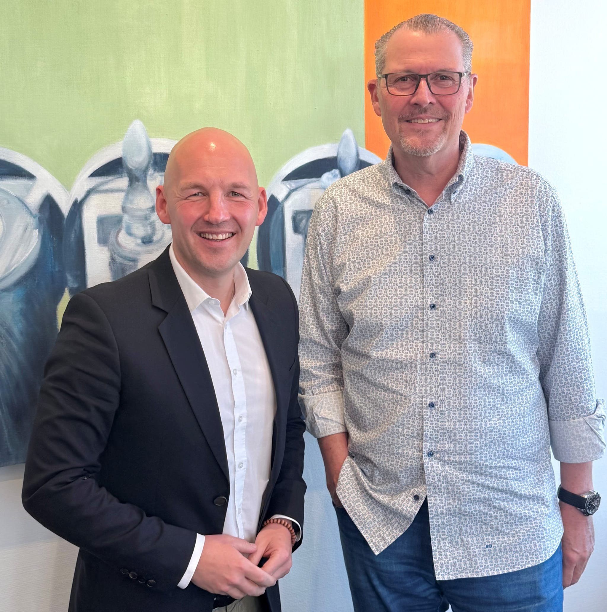 Marc Biadacz (links) zu Besuch bei Arbeitgeberpräsident Dr. Rainer Dulger.
