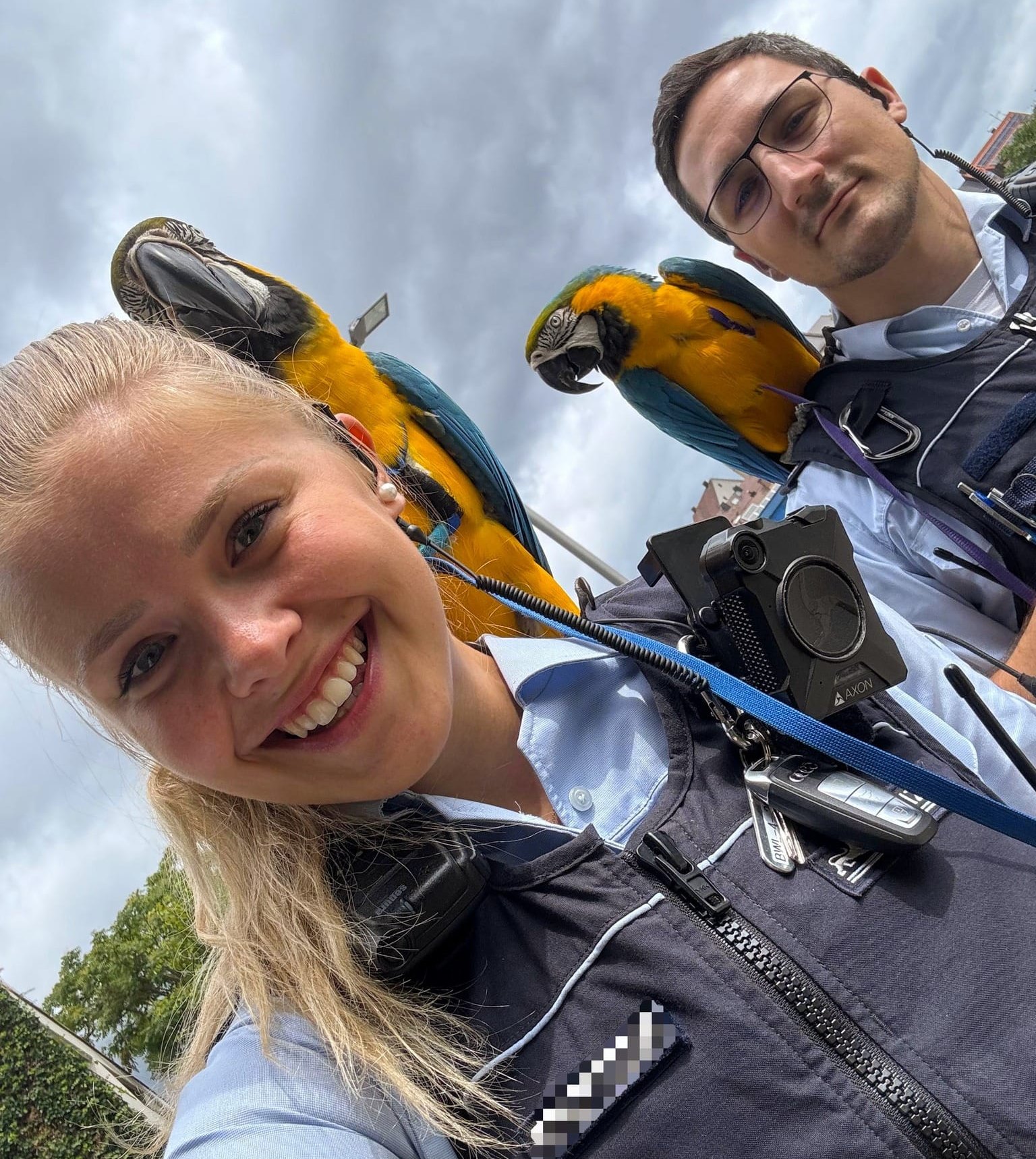 Selfie mit gefiederten Gästen.
