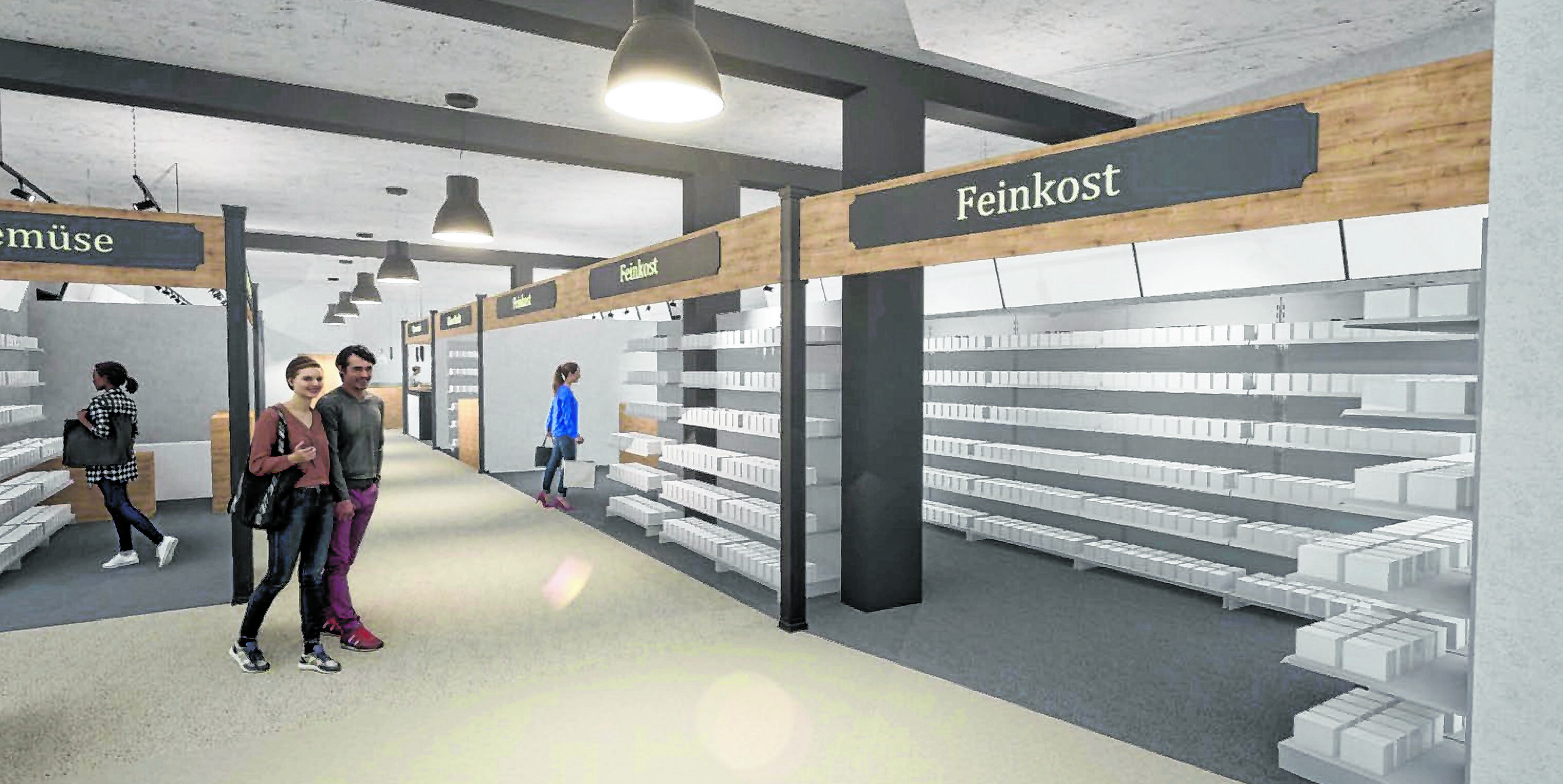 So könnte es im Innern der kleinen Markthalle aussehen.