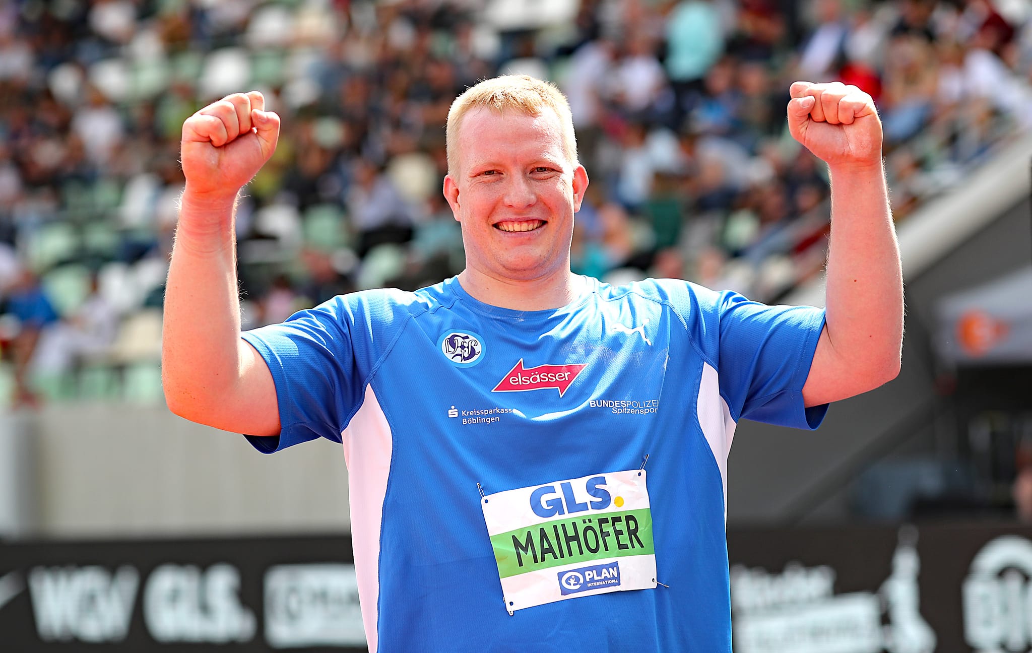 Deutscher Meister in der Halle und im Freien: der Sindelfinger Kugelstoßer Eric Maihöfer. 
	Bild: Görlitz