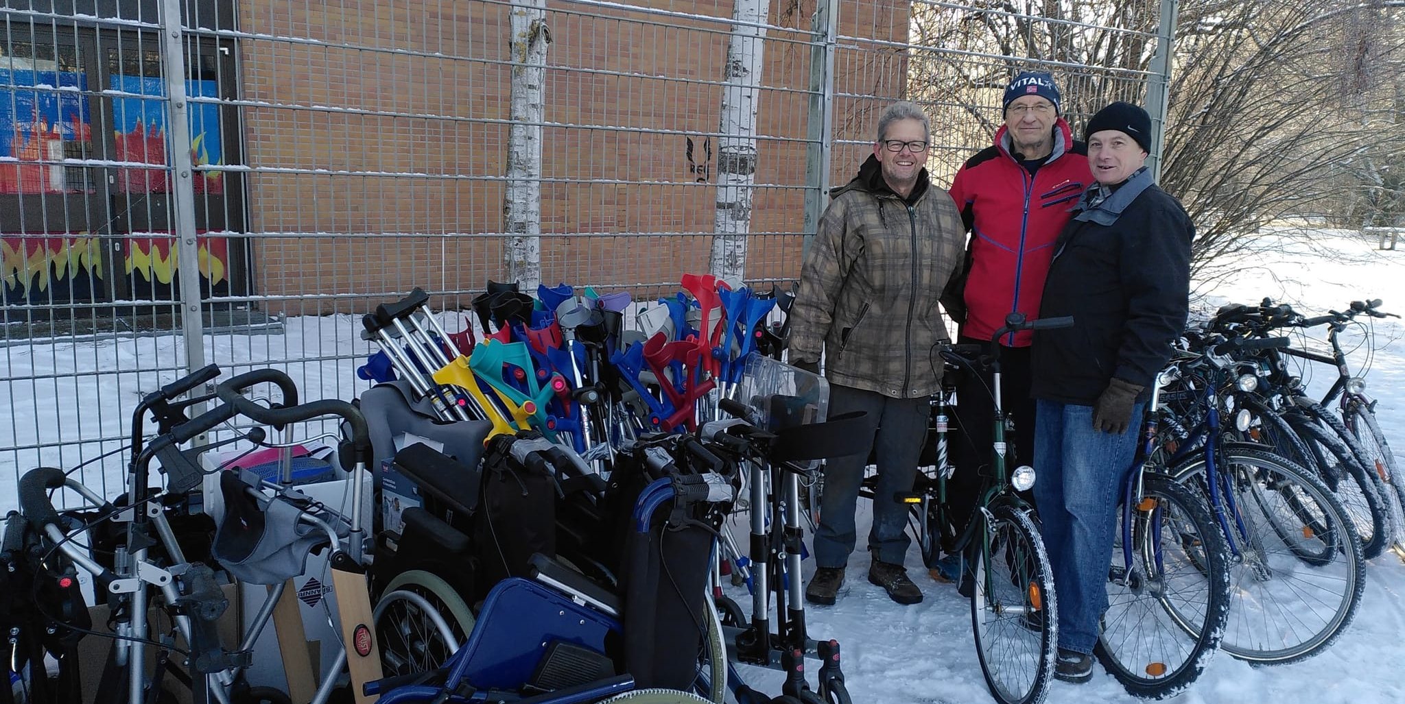 Von links: Eckart Schuler, Thomas Geisser und Victor Savenko von der Selbsthilfe-Fahrradwerkstatt.