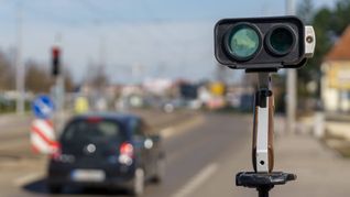 Mobile Geschwindigkeitskontrolle.