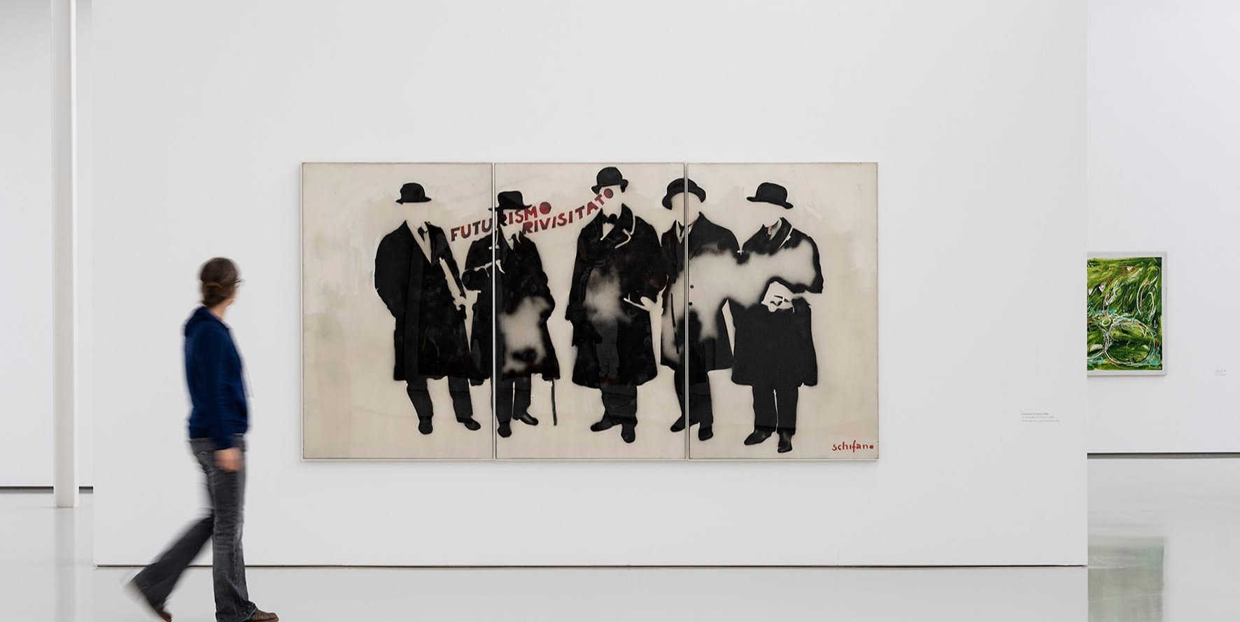Im Schauwerk. Unser Abbildung zeigt Mario Schifano, Futurismo rivisitato, 1966, Private Collection, Courtesy Gió Marconi, Milan. Copyright: VG Bild-Kunst, Bonn 2025