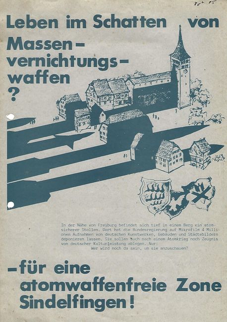 Dieses Plakat, erstellt von Klaus Philippscheck, erzielte große Wirkung, auch wenn der Slogan „atomwaffenfreie Zone“ juristisch nicht hundertprozentig korrekt war.