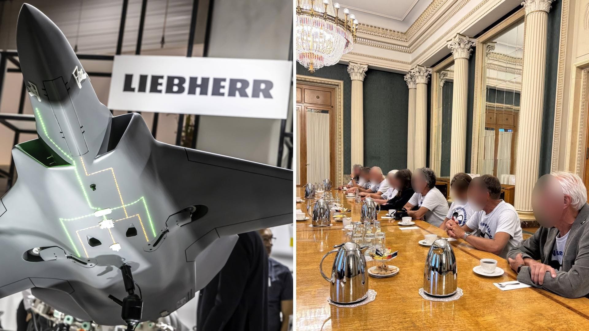 Liebherr-Aerospace entwickelt und produziert Systeme auch für militärische Flugzeuge. Einer der Mitarbeiter traf sich Ende Juli mit dem russischen Botschafter (rechts).