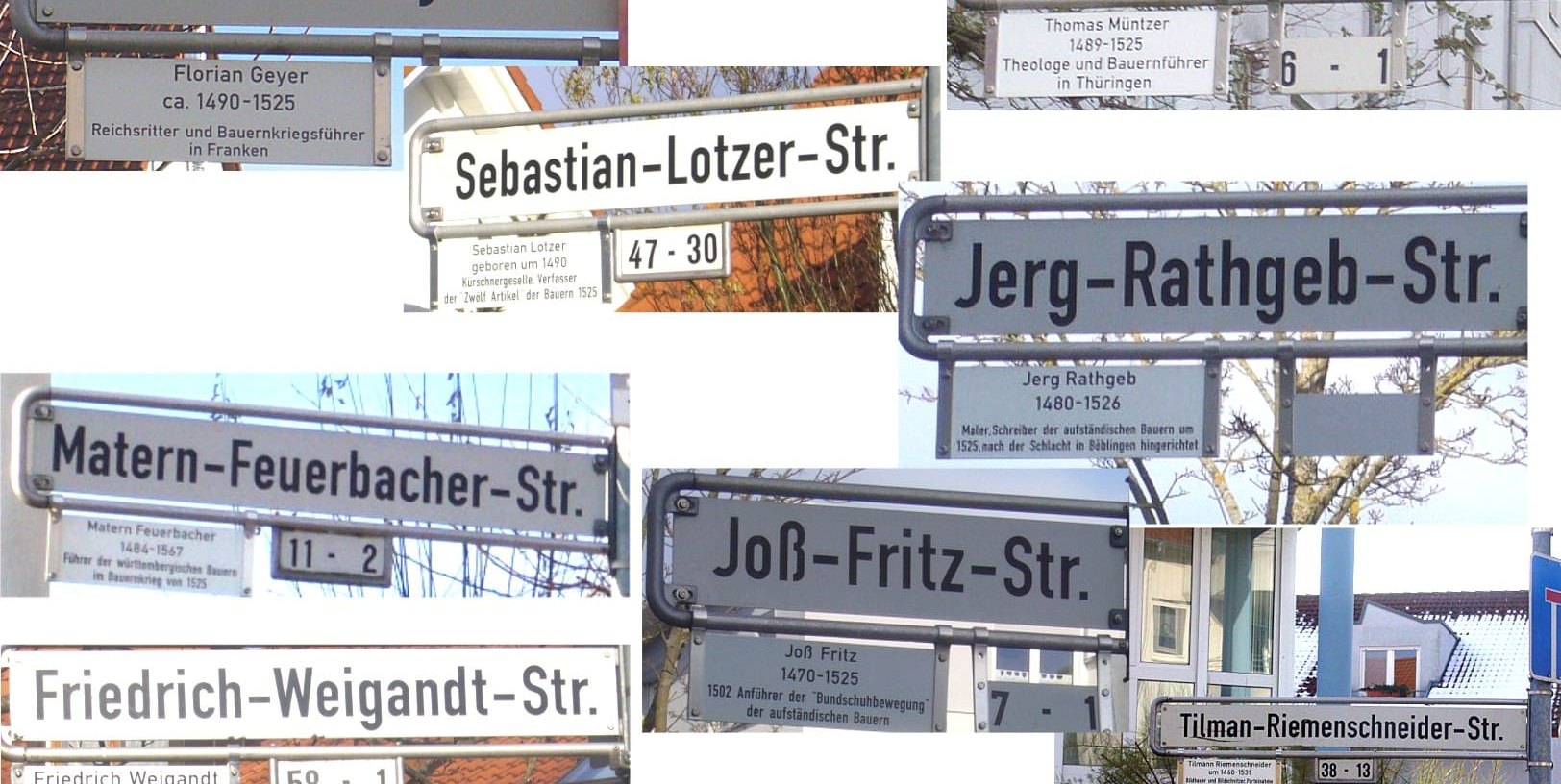 Unter den Straßennamen auf der Böblinger Diezenhalde, benannt nach Persönlichkeiten der Revolution von 1525, befindet sich leider keine einzige Frau.