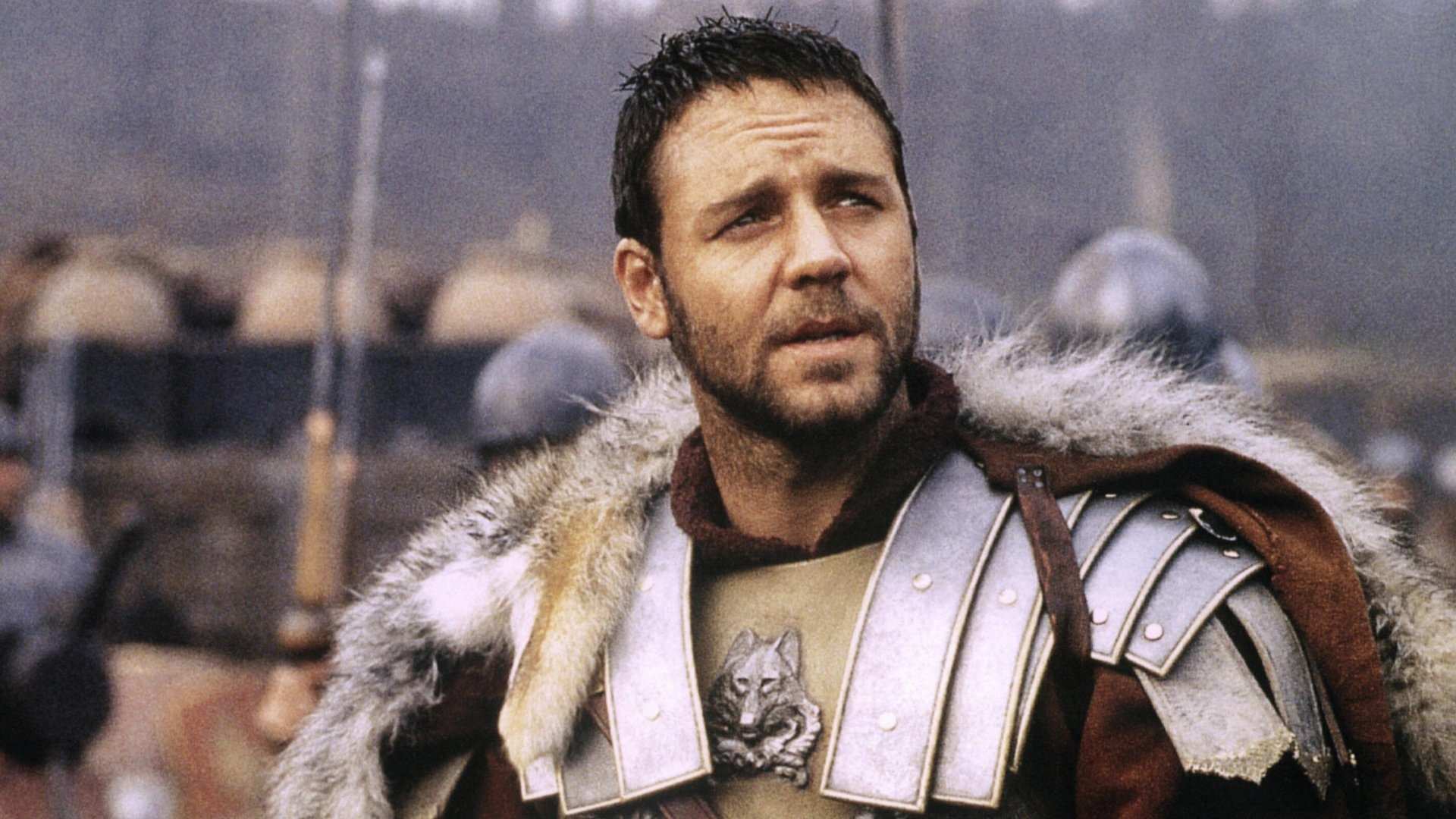 Russel Crowe als römischer General Maximus, genannt „Der Spanier“, aus dem der „Gladiator“ wird.   Bild: z