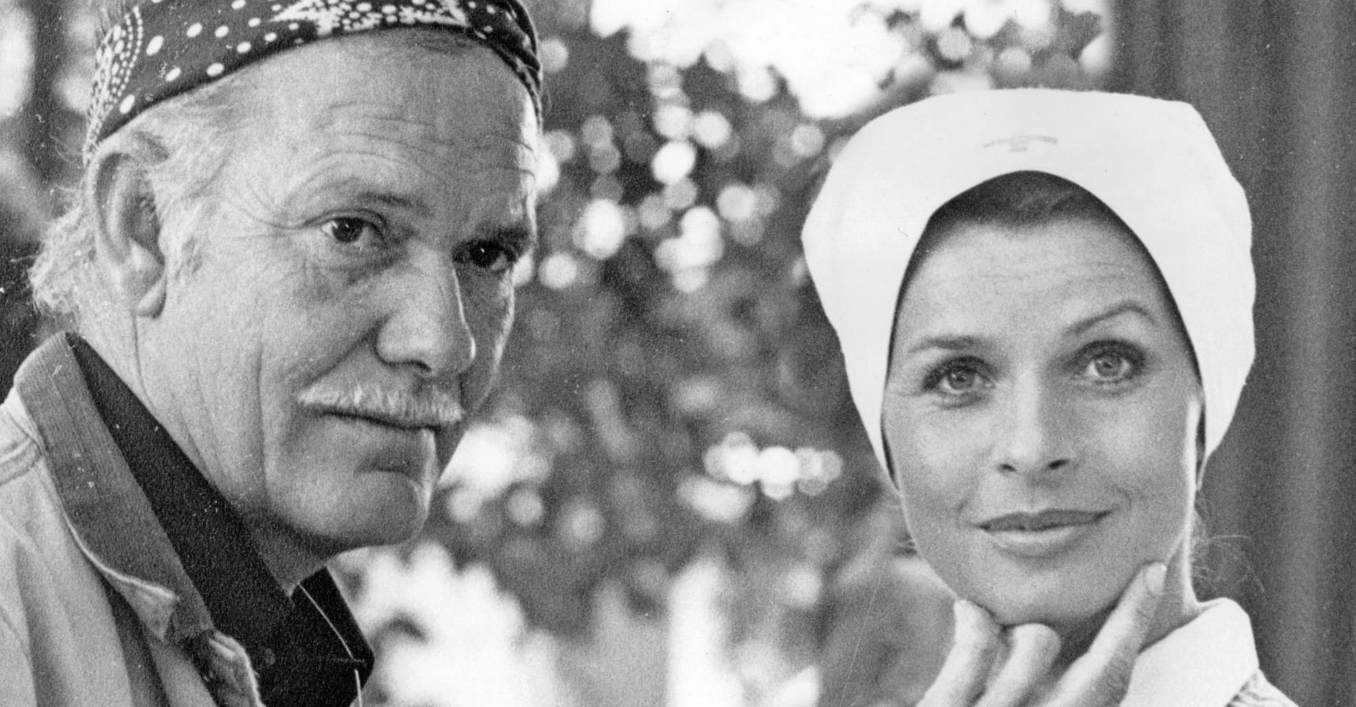 Sam Peckinpah im Jahr 1976 mit Senta Berger.