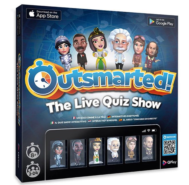 Outsmarted ist ein Quiz-Brettspiel, das ein klassisches Spielbrett mit einer App-Steuerung verbindet.