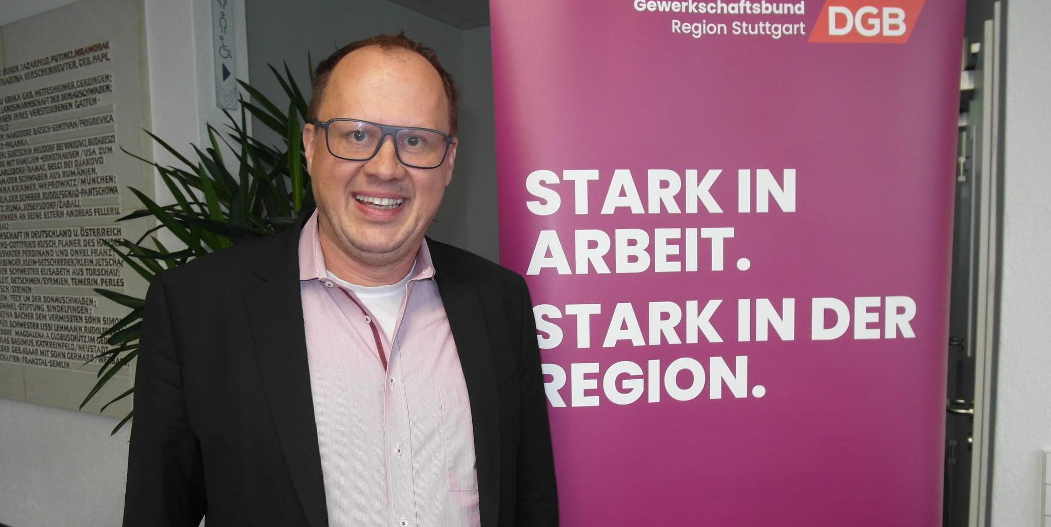 Kai Burmeister bei der Delegiertenversammlung des DGB-Kreisverbands Böblingen im Sindelfinger Haus der Donauschwaben.Bild: Staber