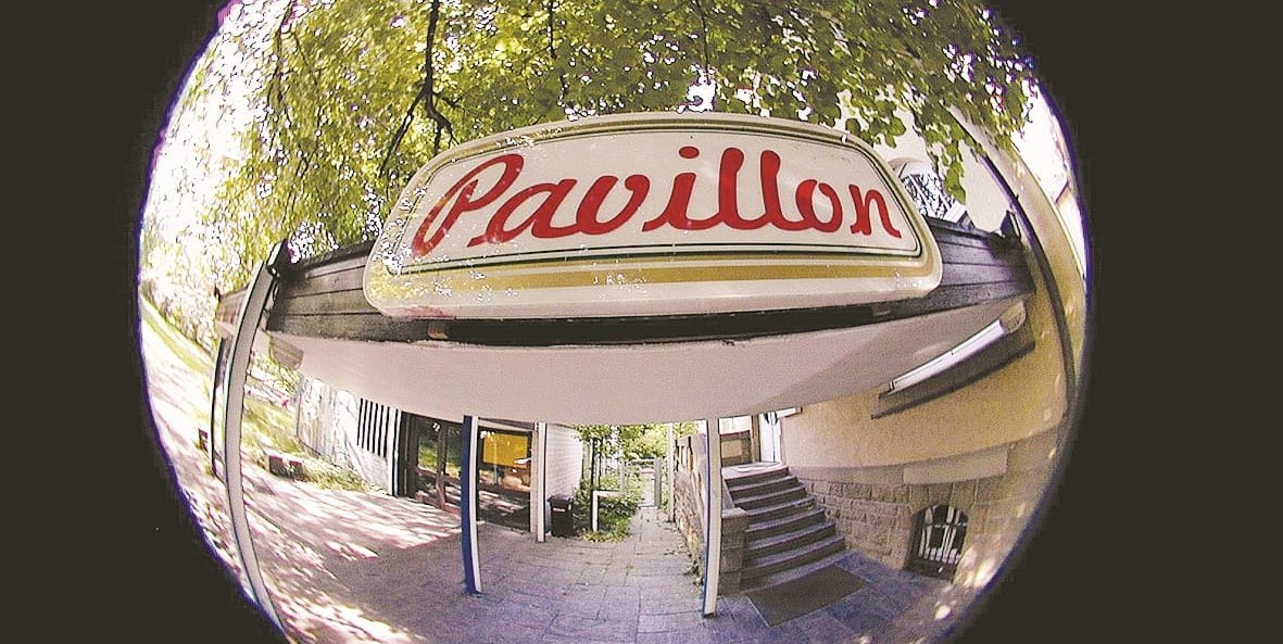 Der Eingang zum Pavillon am Calwer Bogen.