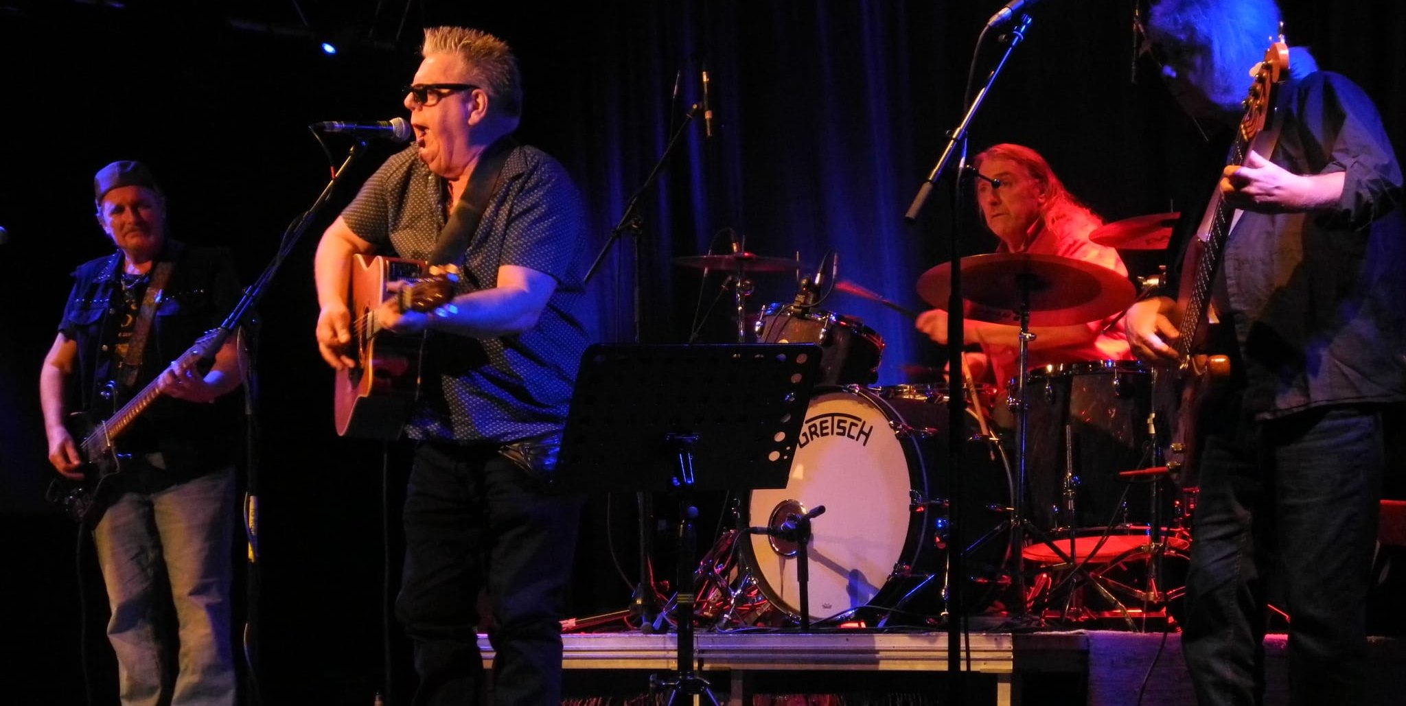 War bei den Bluestagen im Pavillon der IG KUltur zu Gast: Sänger Eddy Wilkinson, Gitarrist Jürgen Wursche, Bassist lwe Jesdinsky und Drummer Jörg Schäfer.