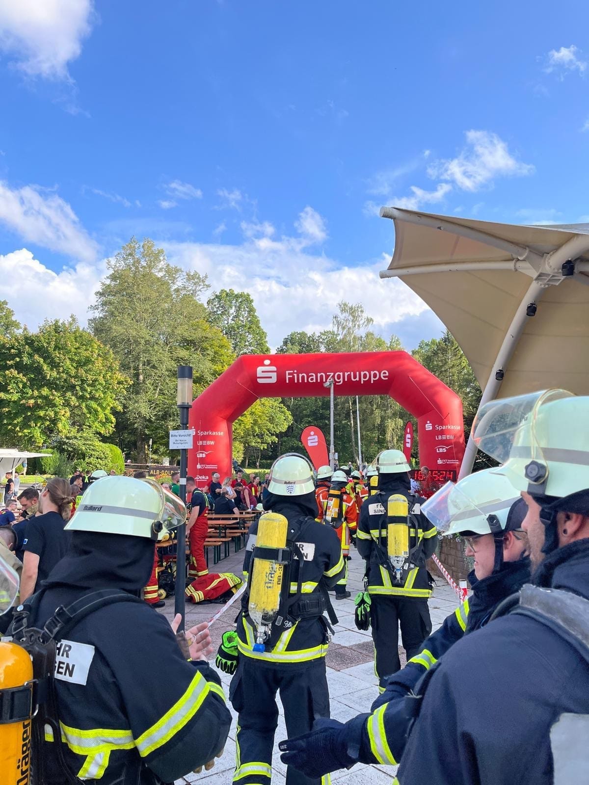 Warten auf das Startsignal.