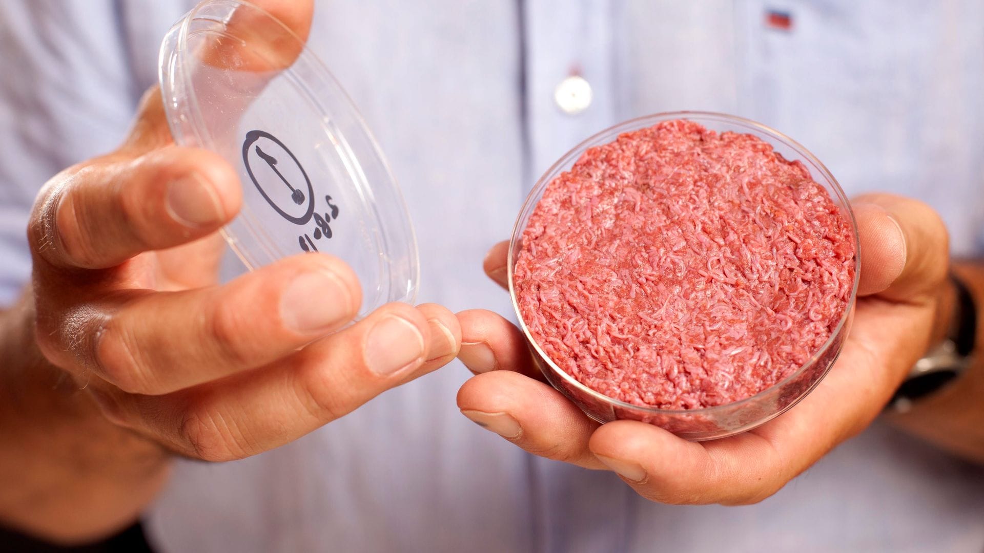 Professor Mark Post von der Universität Maastricht zeigt 2013 künstliches Fleisch aus dem Labor in einer Petrischale. (Archivbild)
