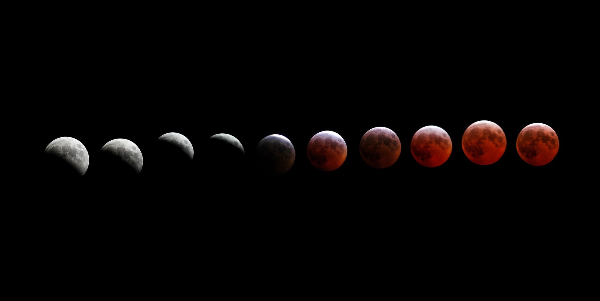 Montage mit der Entstehung der Mondfinsternis vom 3. auf 4. März 2007.