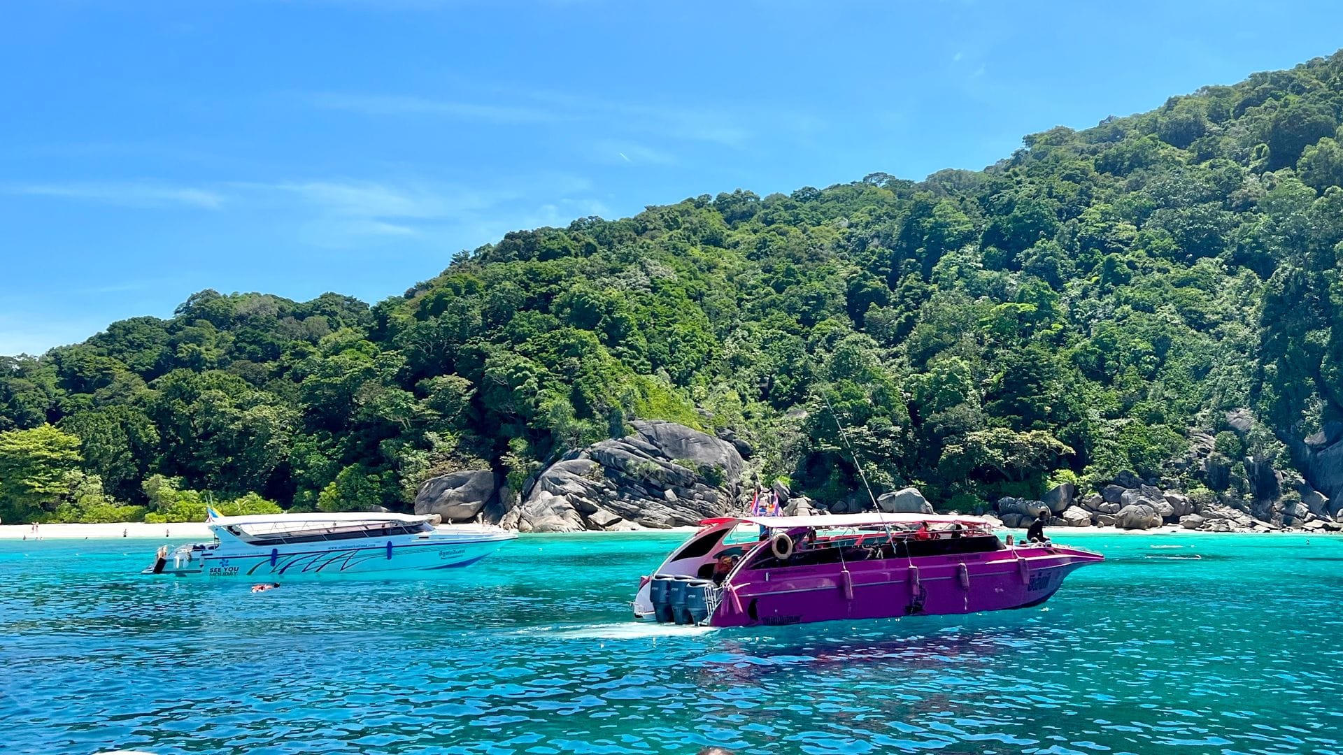 Zahlreiche Touristenboote steuern täglich die Similan Islands in der Andamanensee an. (Archivbild)