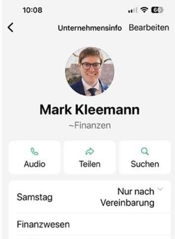 Das gefälschte Profil des Betrügers. Schon beim Vornamen könnte deutlich werden, dass das eigentlich nicht der Sindelfinger OB sein kann.