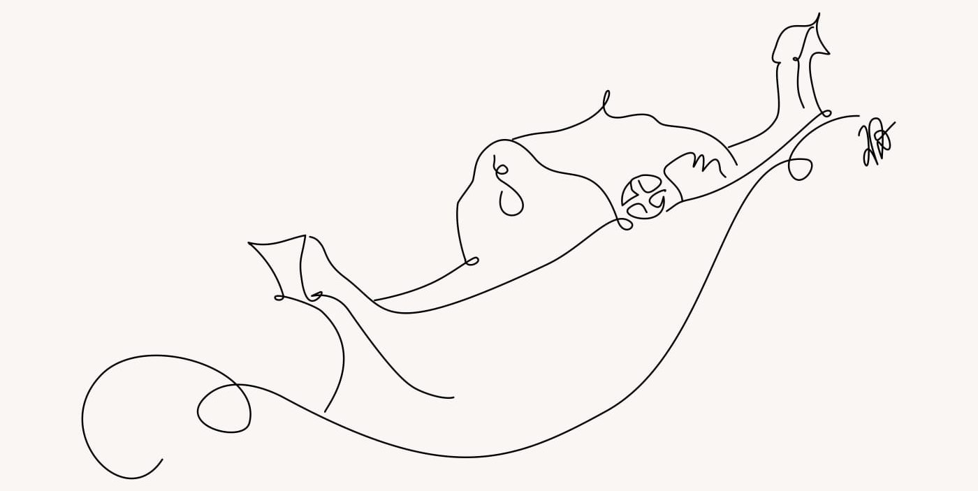 Eine weiße Strichillustrationen von Volker Bönisch (Waldenbuch).