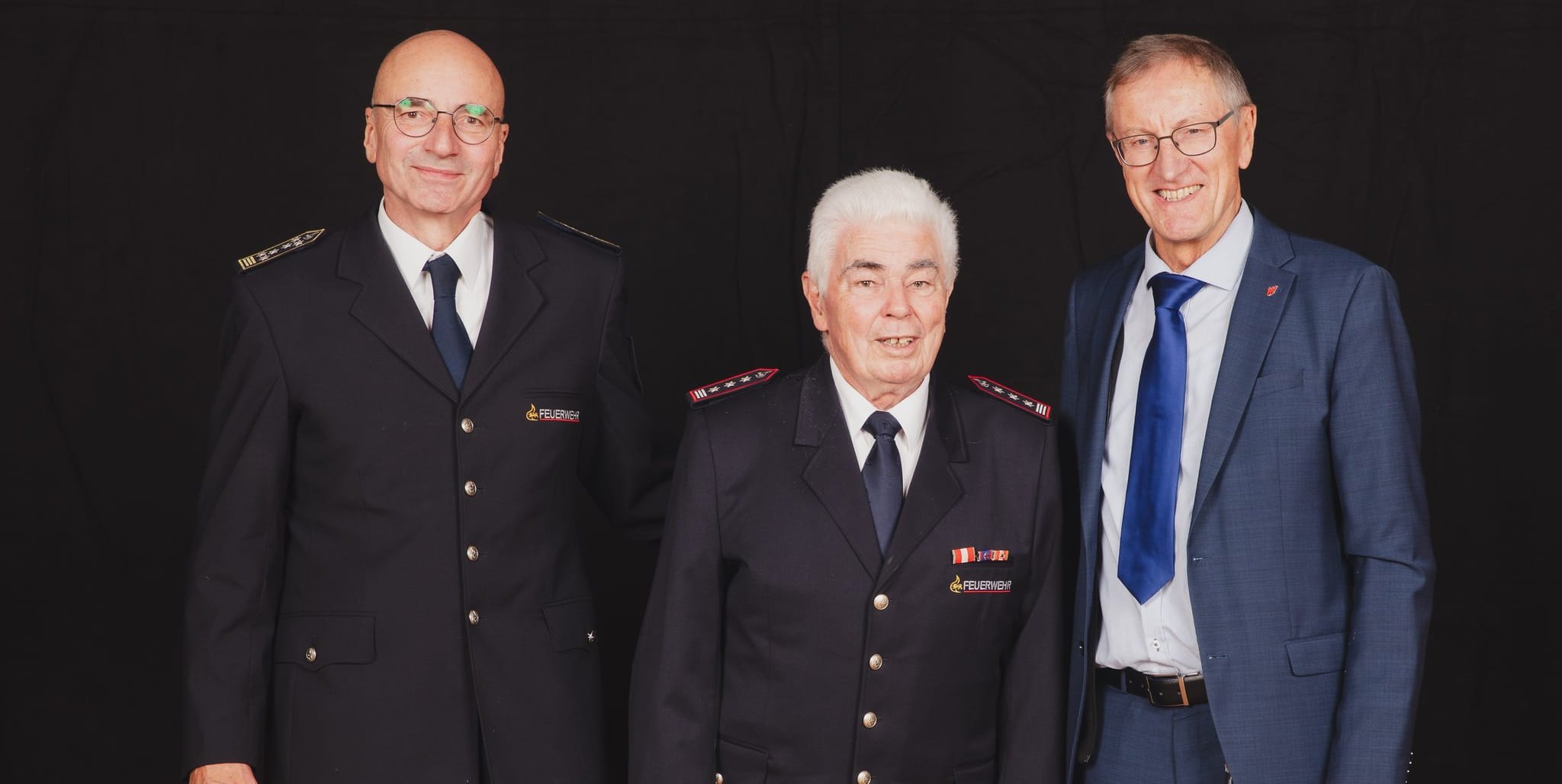 Rainer Just, Hans Klemm und Landrat Roland Bernhard.