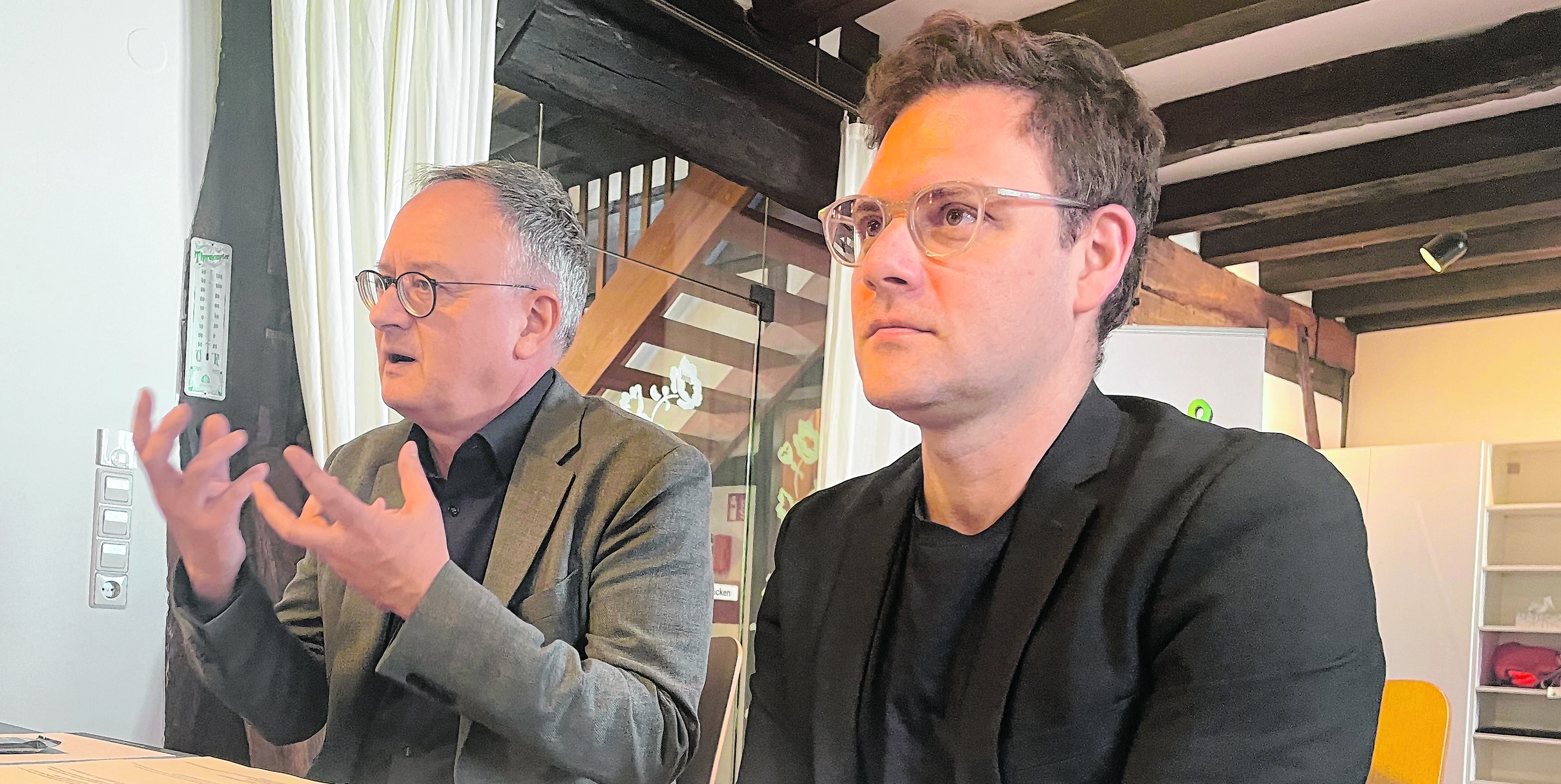 SPD-Fraktionsvorsitzender Andreas Stoch (links) und SPD-Landtagsabgeordneter Florian Wahl.