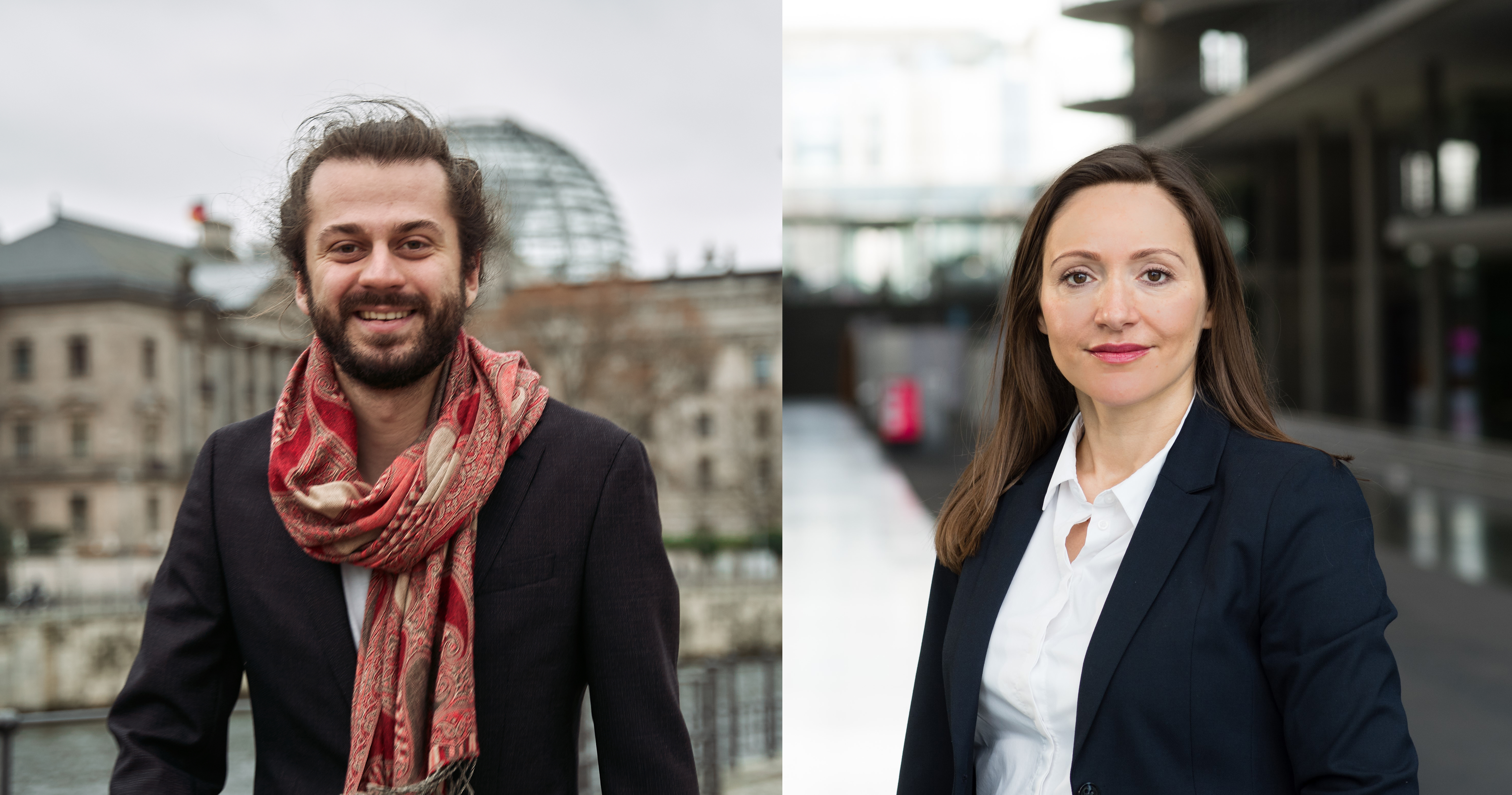 Tobias Bacherle (links) und Jasmina Hostert: Das erste Jahr in Berlin ist geprägt von politischer Arbeit im Krisenmodus.  BIlder: z