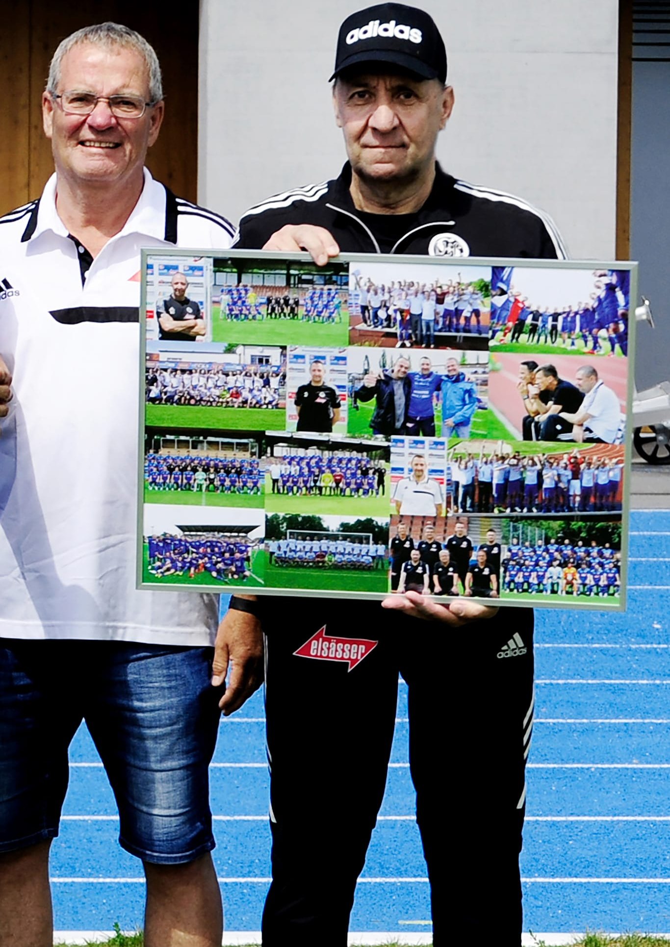 Wolfgang "Mecki" Sturm wurde mit einer Foto-Kollage vom VfL Sindelfingen verabschiedet.
