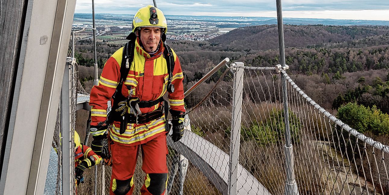 Willi Jäger gehört zu den fleißigen Treppensteigern dazu.  Bilder: Nüßle