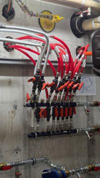 Die Fußbodenheizung des Saunagartens.