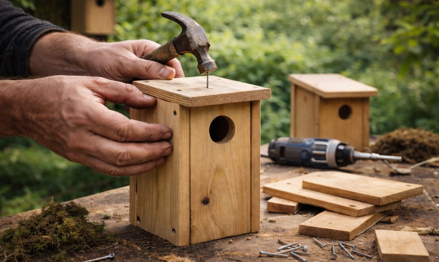 Beim Aktions-Sonntag im N.E.S.-Waldzentrum werden Nistkästen gebaut und Höhlenbrüter vorgestellt.