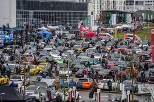 Das Gedränge bei der Motorworld ist oft sehr groß,