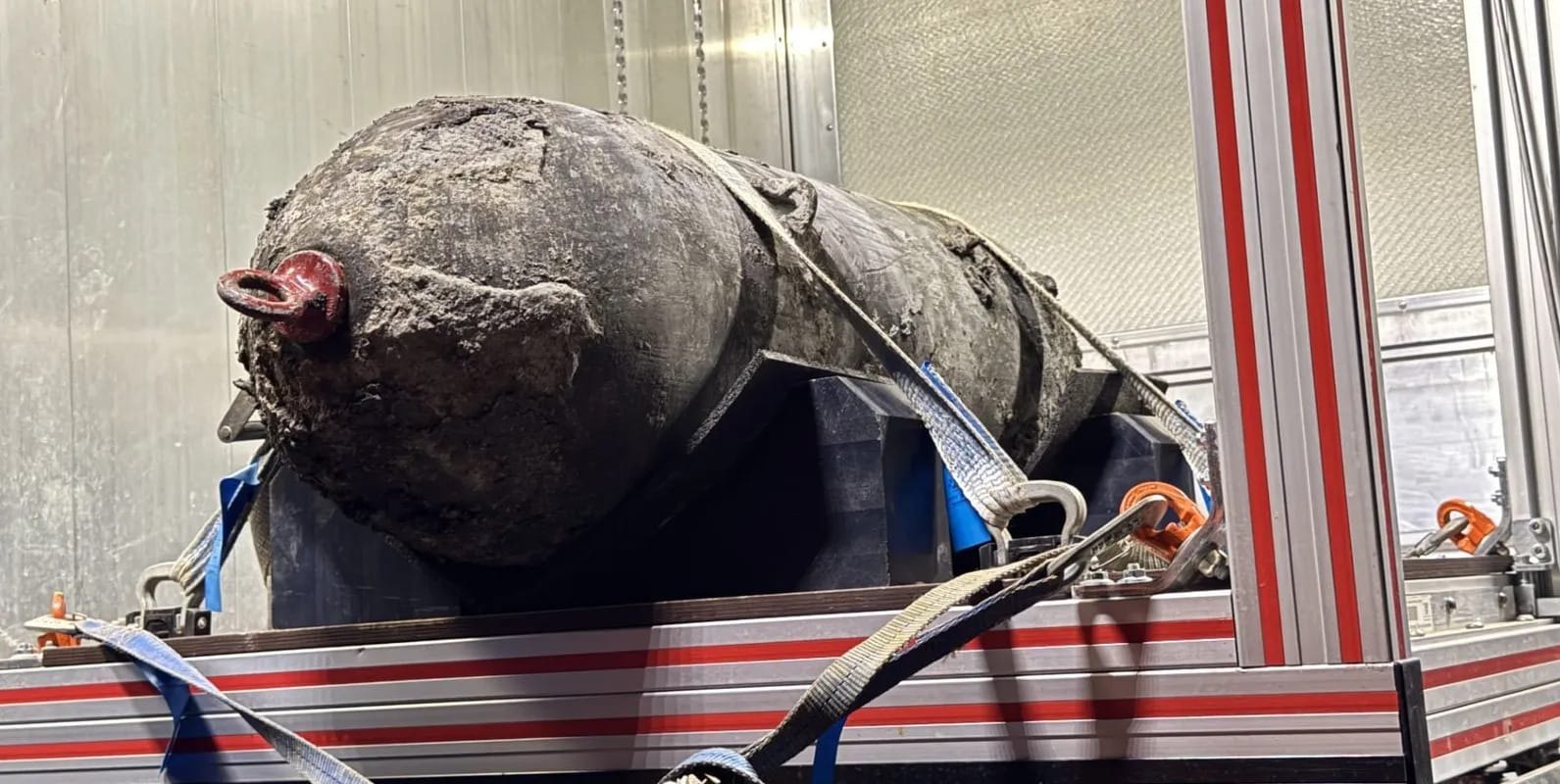 Diese 250 Kilogramm schwere Weltkriegsbombe wurde im Juli entdeckt.	Bild: Dettenmeyer/A