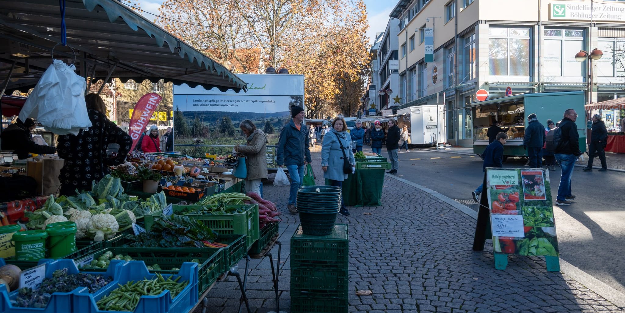 Der Sindelfinger Wochenmarkt.