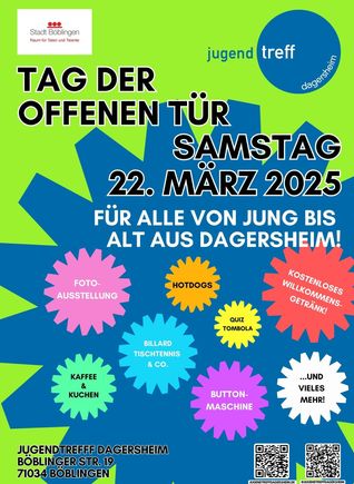 Das Plakat lädt alles Dagersheimer zum Tag der offenenTür.