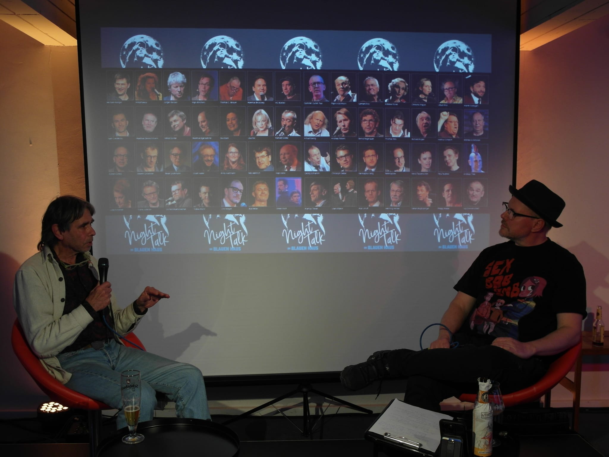 Herbert Grammatikopoulos (links) und Steffen Volkmer beim Night Talk im Blauen Haus.