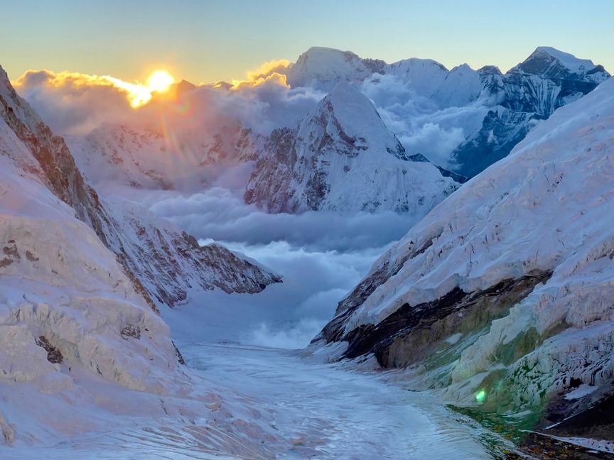 Sonnenuntergang in Camp 3.    Bild: z