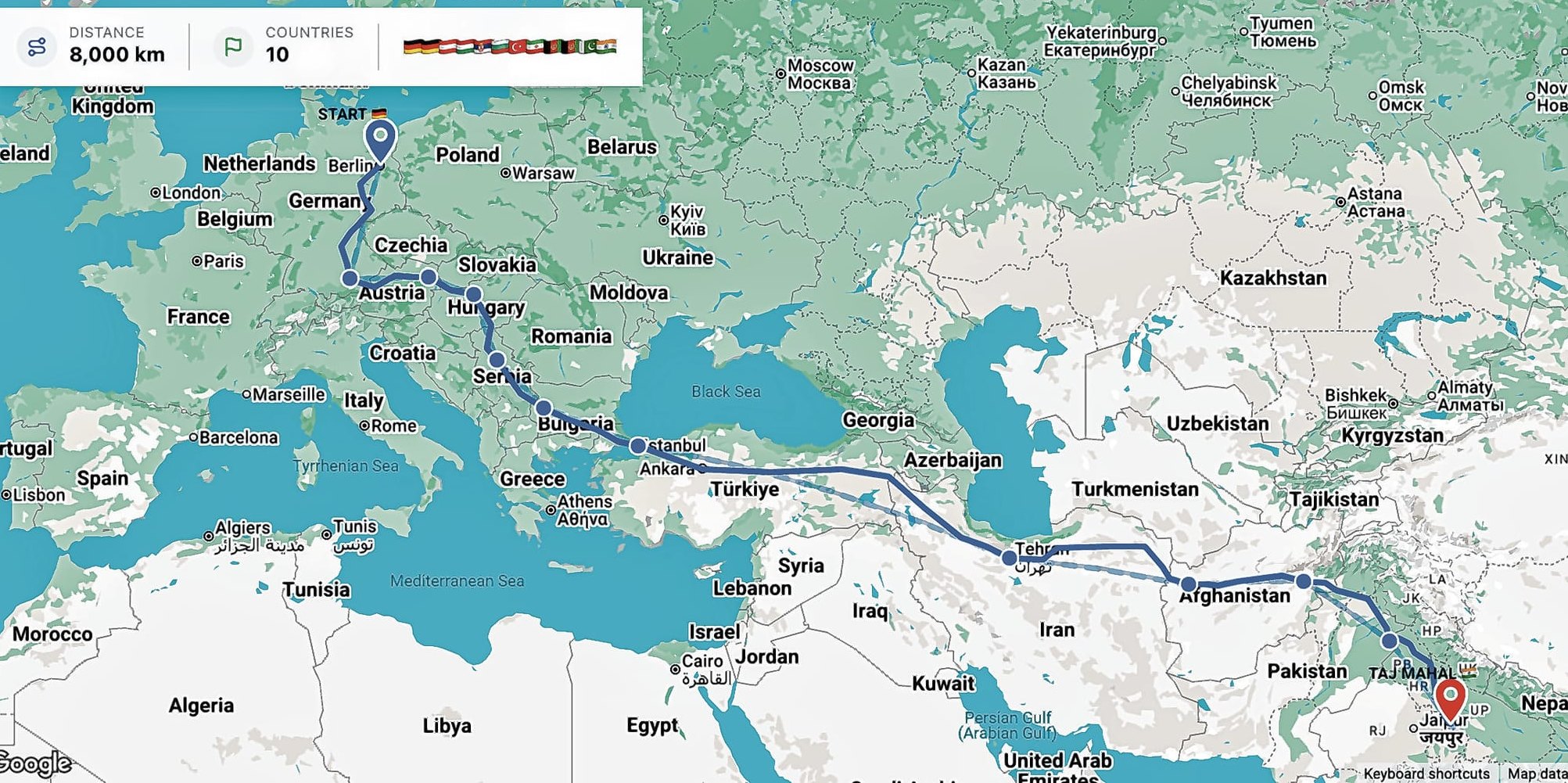 Diese Route peilt John Müller am 8. Mai an.