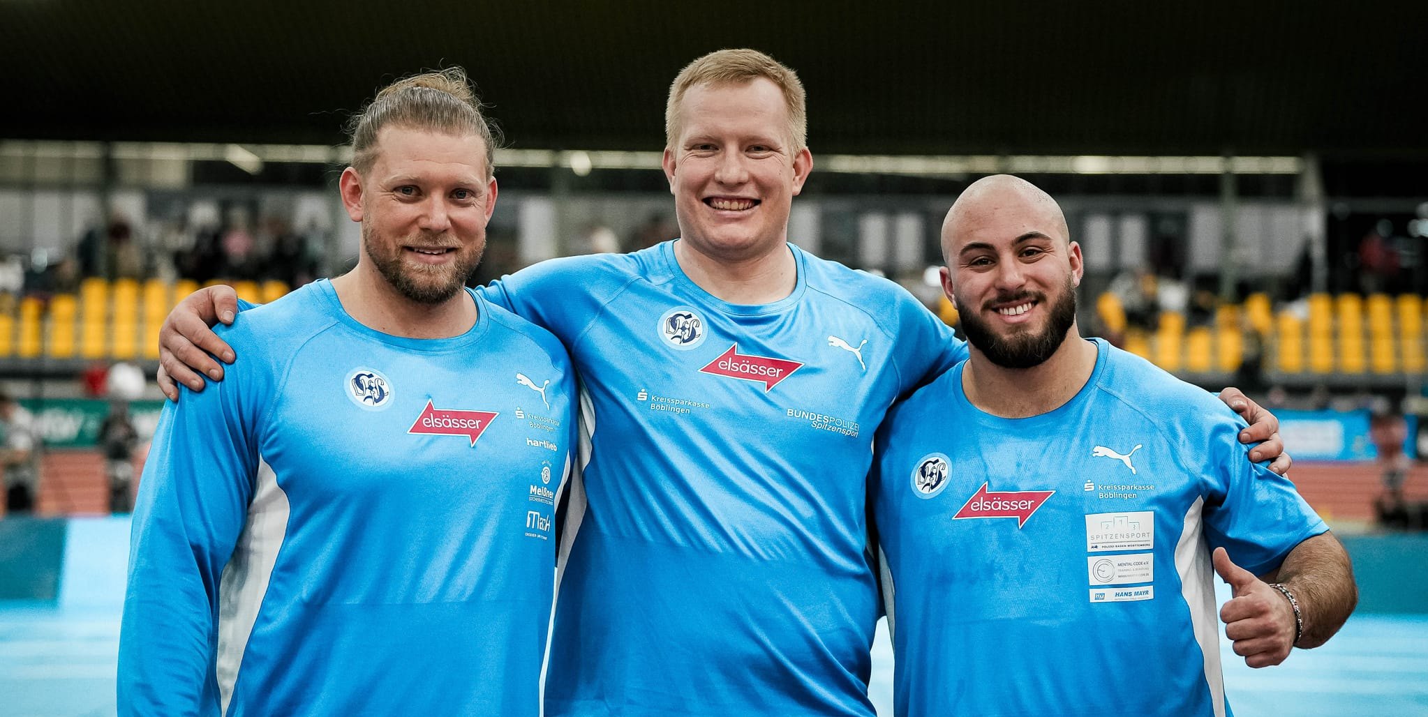 Die drei starken Jungs der Sindelfinger Leichtathletik-Abteilung: Silas Ristl, Eric Maihöfer und Tizian Lauria (von links).