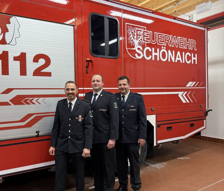 Die neue Führung der Schönaicher Feuerwehr: Filippo Torre, Tobias Kiel und Tobias Amberg (von links).
