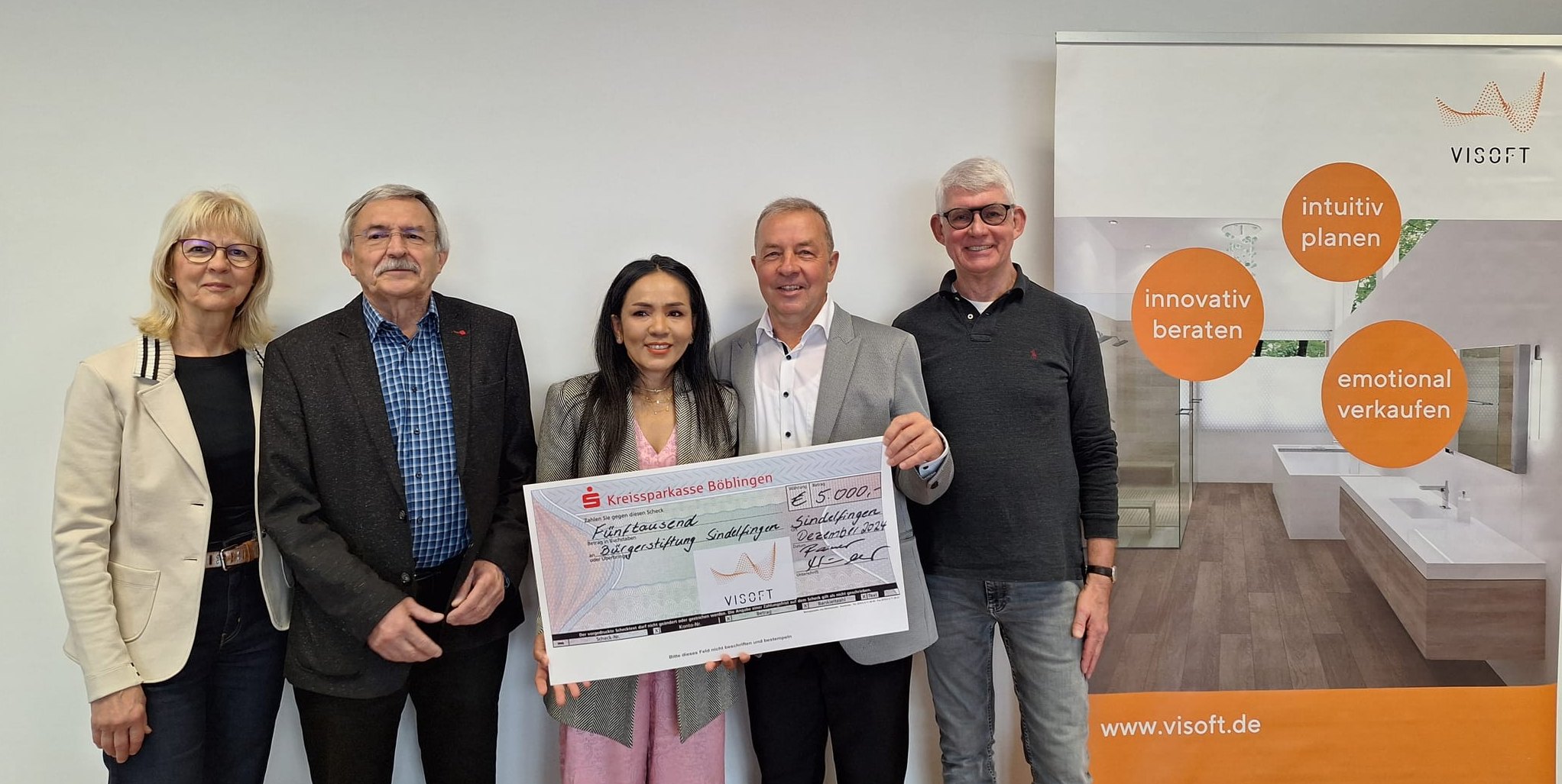 Von links: Sabine Mundle, Ulrich Weber, Penphak und Reiner Nissler sowie Ulrich Prosch.