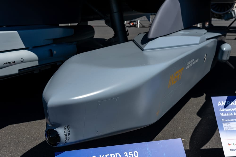Eine Taurus-Rakete bei einer Ausstellung.